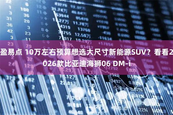 盈易点 10万左右预算想选大尺寸新能源SUV?看看2026款比亚迪海狮06 DM-i